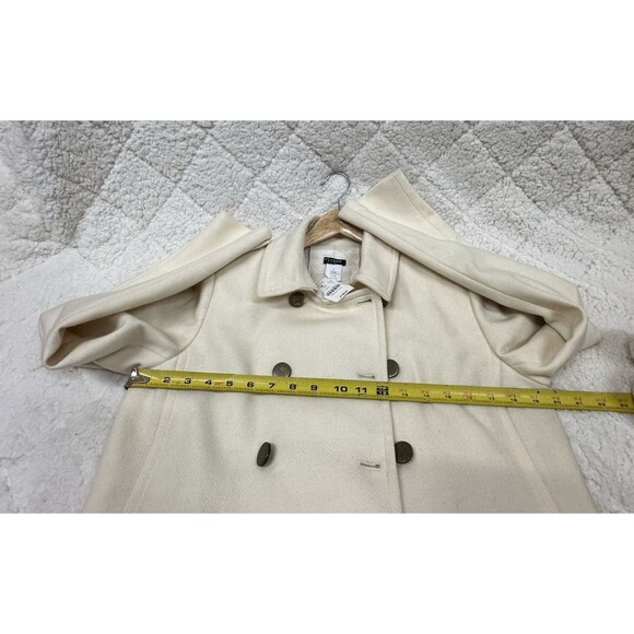 J. CREW women size 8 beige jacket double breasted waist wool ooat - Picture 12 of 16